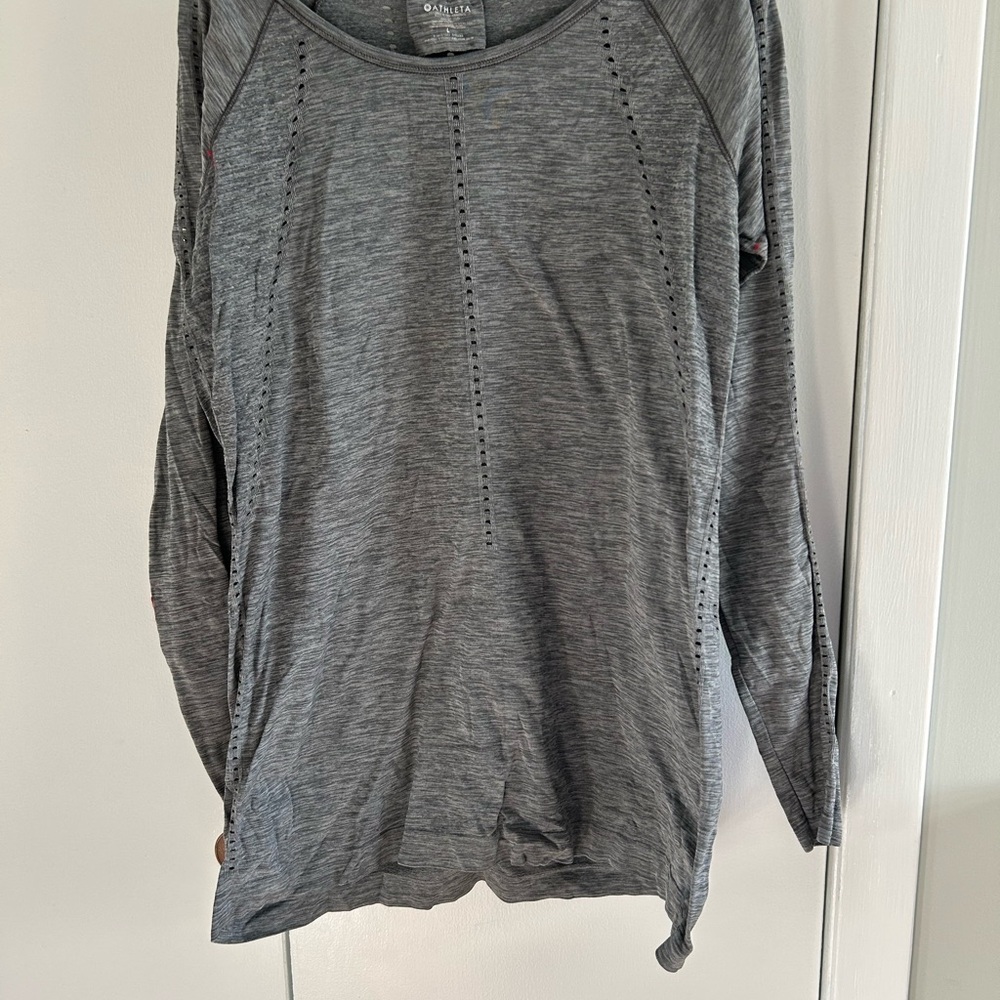 Athleta Women's Gray Long Sleeve Top large